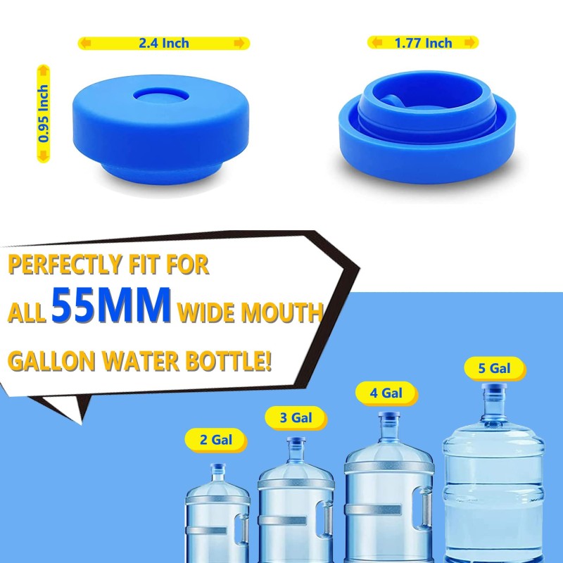 Water Jug Cap Manufacturer - Reusable Food Grade BPA-Free Silicone 55mm Cover