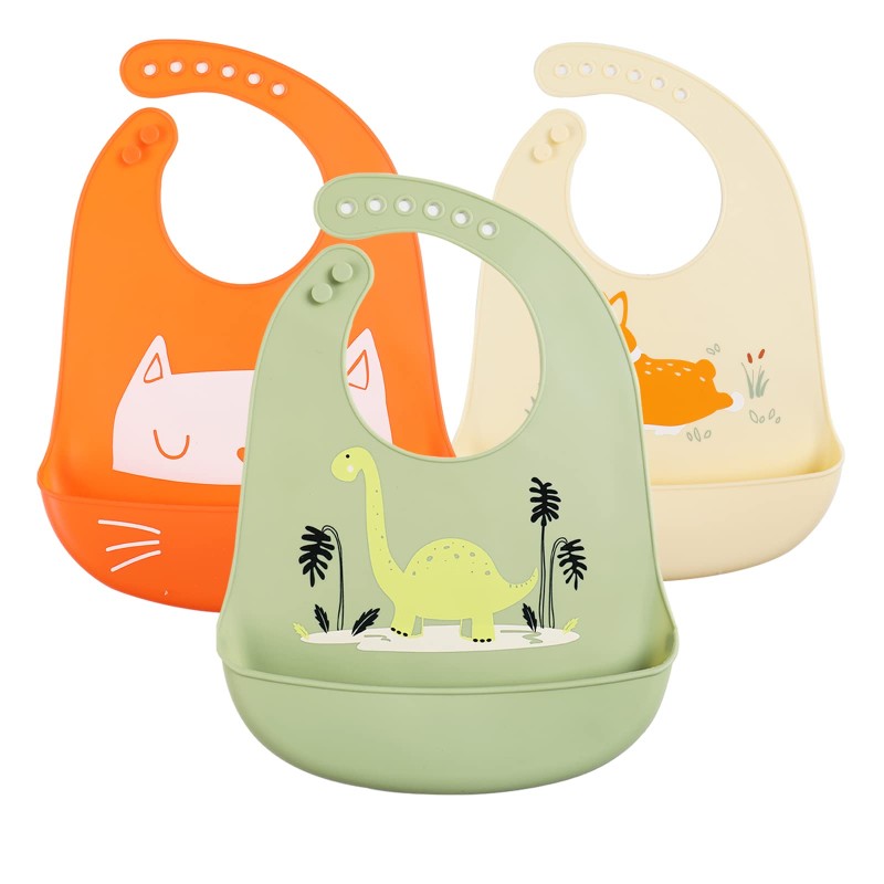 Baby Print Silicone Bib Set Factory - Custom Waterproof Low Price Wholesale