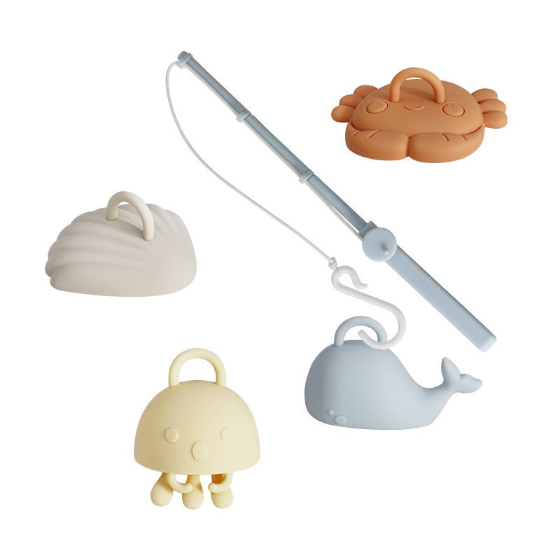 Beach Fishing Toy Set Manufacturer - Silicone Fish Toy with Rod for Kids