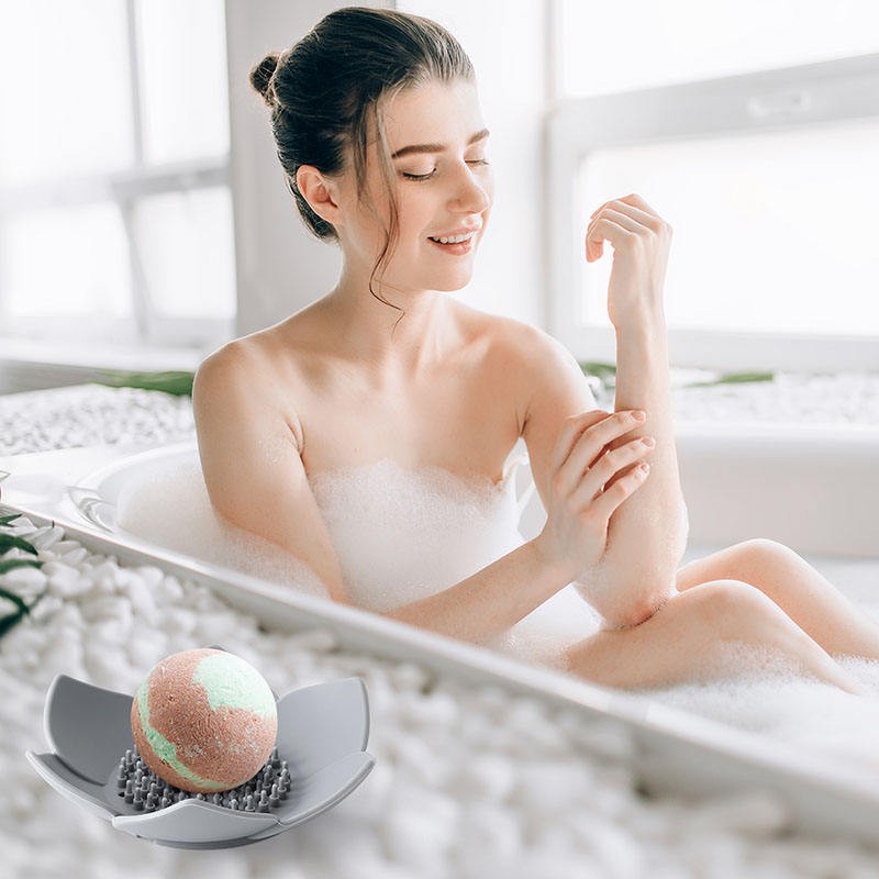 Single-Tier Silicone Soap Dish Manufacturer - Modern Self-Draining Waterfall Tray