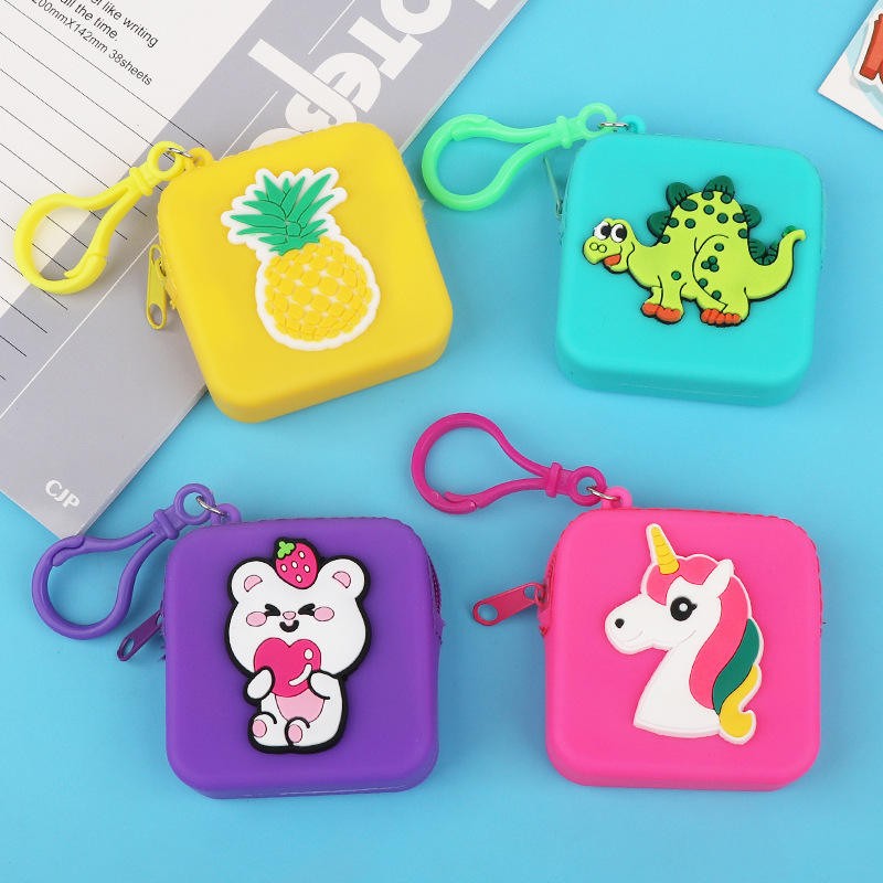 Silicone Children's Coin Purse Factory - Rectangle Zipper Closure Waterproof Gift