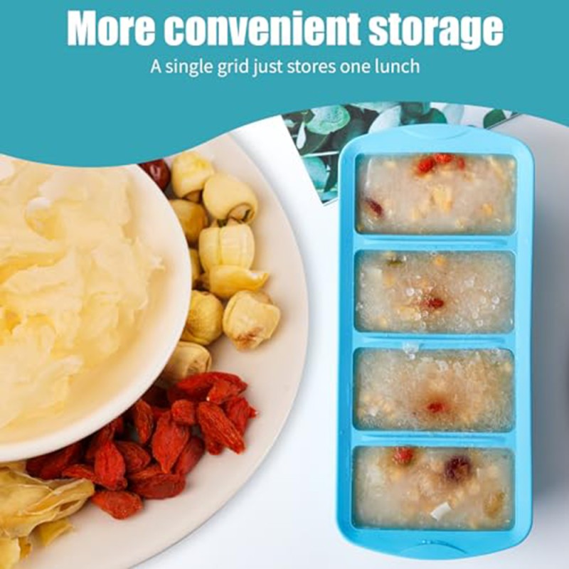 Large Rectangle Silicone Freezer Container Factory - Custom Logo with Lid