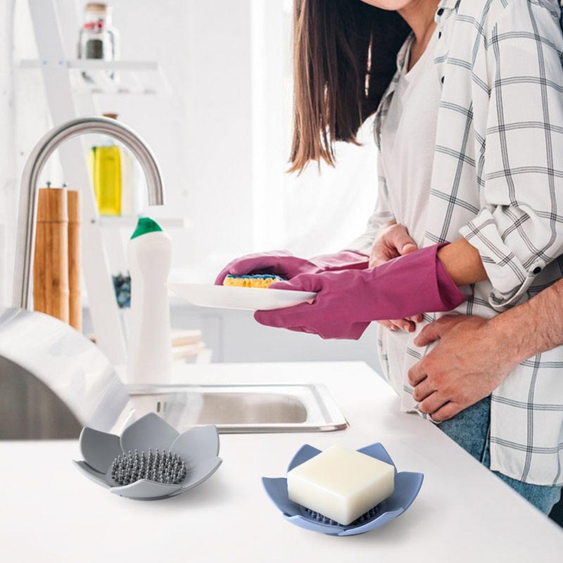 Single-Tier Silicone Soap Dish Manufacturer - Modern Self-Draining Waterfall Tray