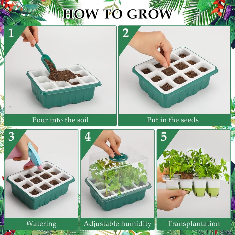 Garden Germination Tray Factory - 4 12 Cell Silicone Plant Nursery Seedling Tray