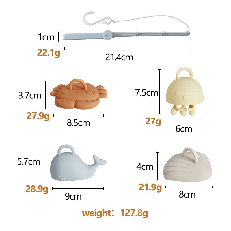 Beach Fishing Toy Set Manufacturer - Silicone Fish Toy with Rod for Kids
