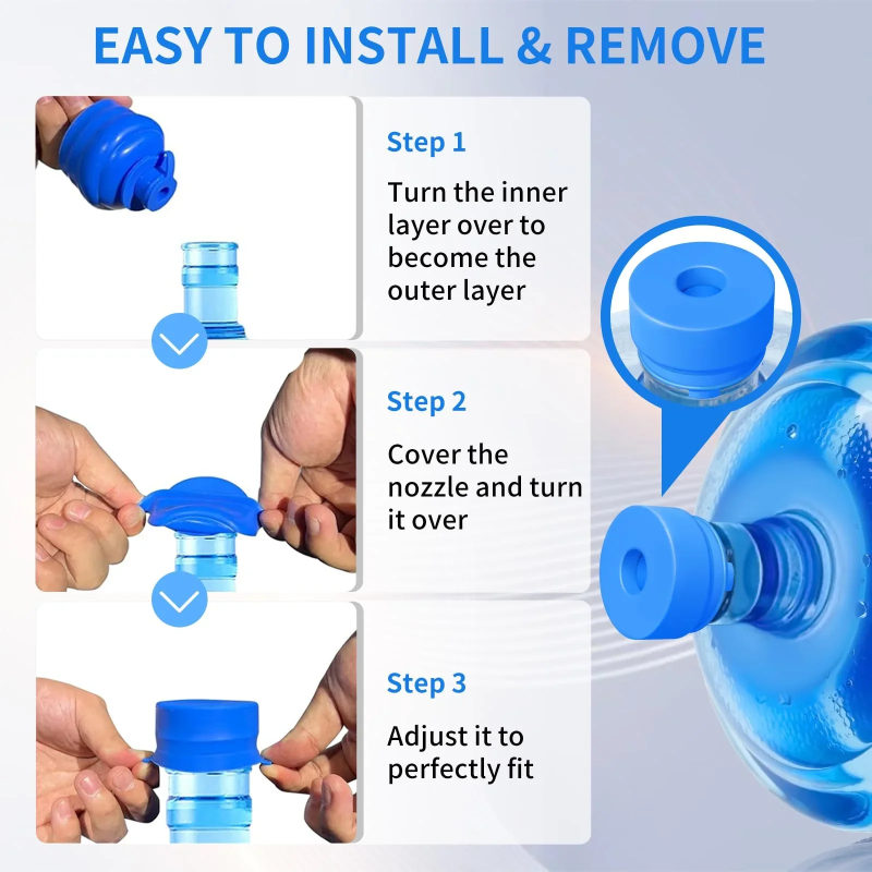 Silicone Water Jug Cap Manufacturer - 2025 New 3 5 Gallon Non-Splash Replacement Cover