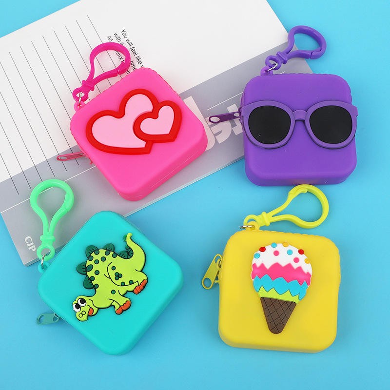 Silicone Children's Coin Purse Factory - Rectangle Zipper Closure Waterproof Gift