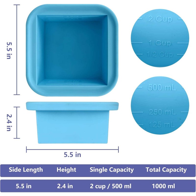 Kitchen Freezer Container Manufacturer - 1-2 Cup Silicone Ice Cube Bowl Tray Mold