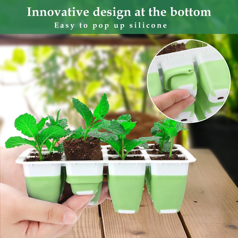 Garden Germination Tray Factory - 4 12 Cell Silicone Plant Nursery Seedling Tray