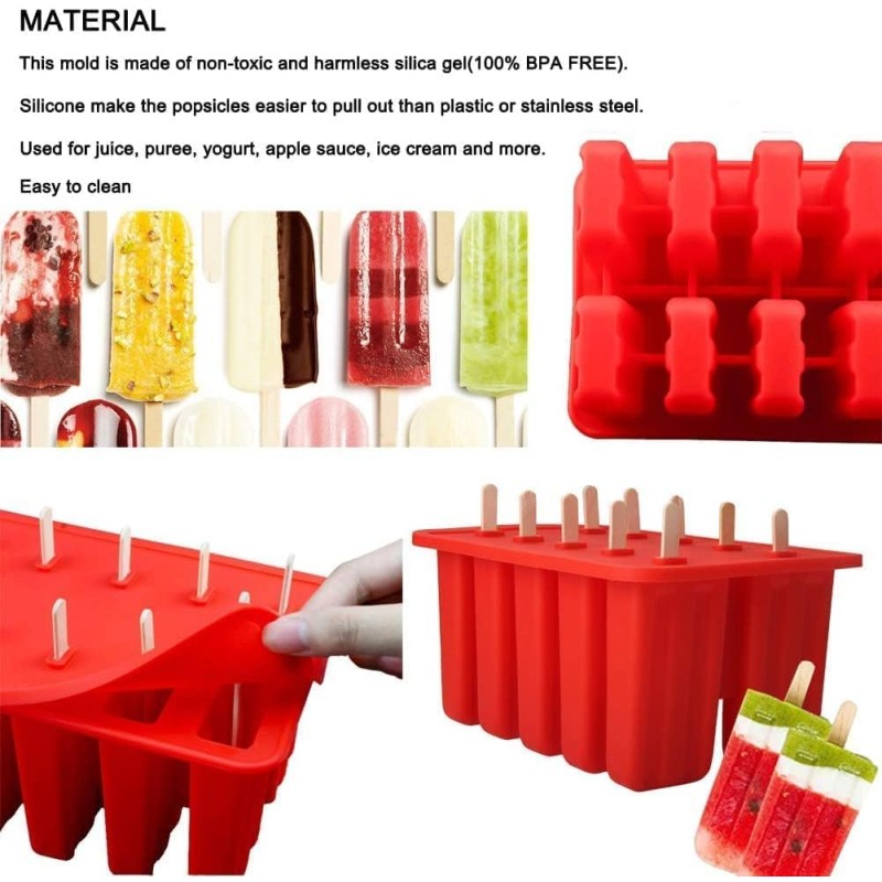 Silicone Popsicle Mold Set Manufacturer - Hot Selling Safe BPA Free 10 Pieces