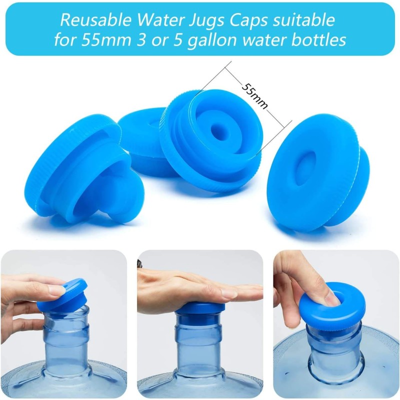 5 Gallon Silicone Water Jug Cap Factory - BPA-Free 55mm Non-Spill Replacement Lids