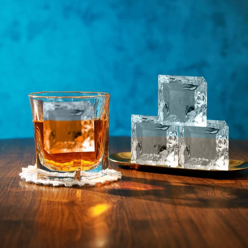Clear Ice Cube Mold Factory - Modern Crystal Square Block Container Easy Release
