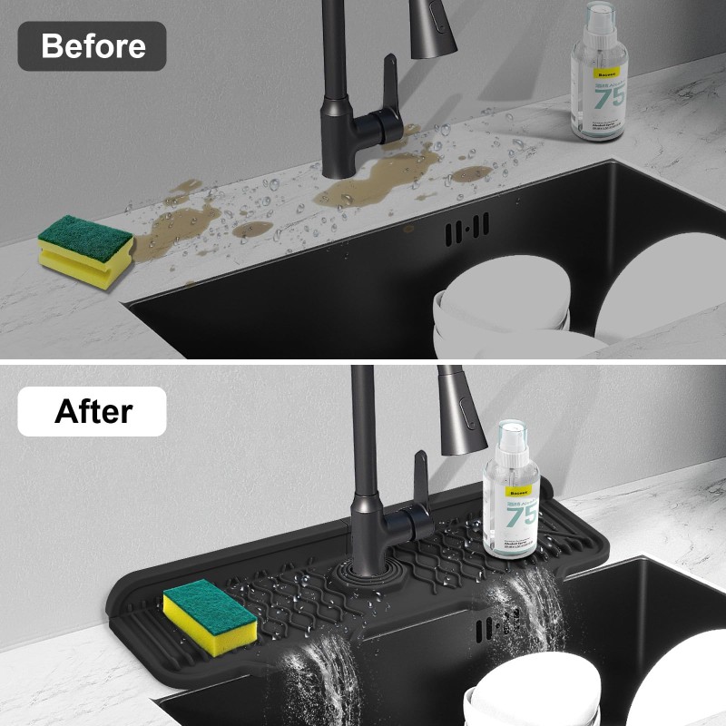 Sink Splash Guard Manufacturer - Silicone Faucet Mat Washable Drip Protector Pad