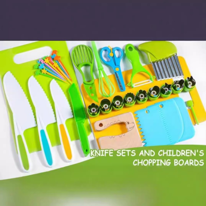 Mini Plastic Children's Kitchen Knife Manufacturer - Custom Logo 46Pcs Set