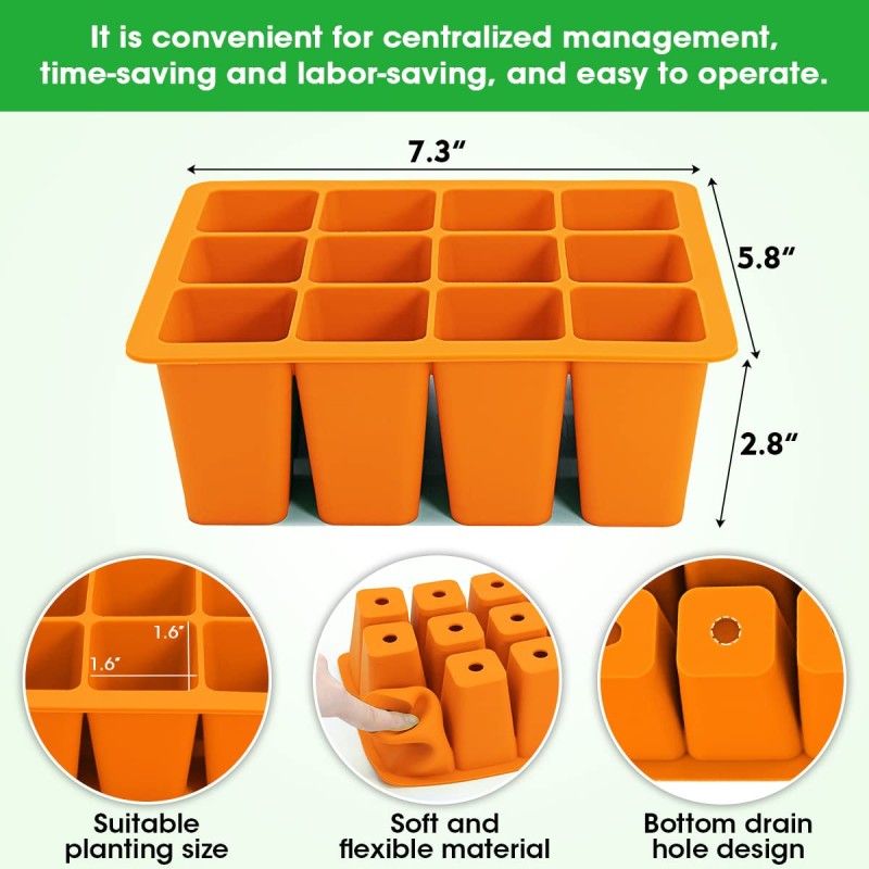 Manual Seed Starting Tray Manufacturer - Germination 4 6 12 Cell Silicone Planter