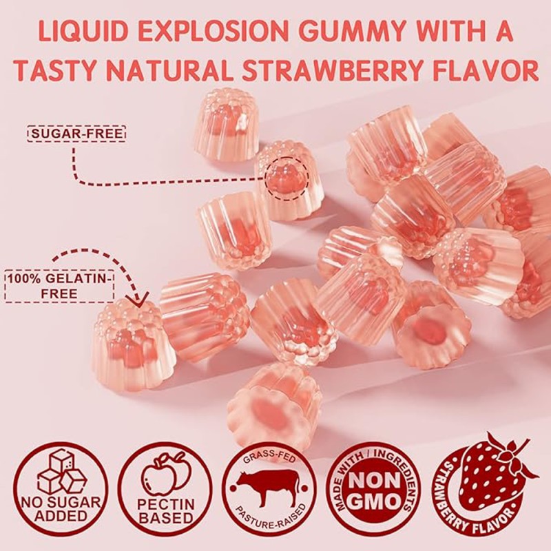Natural Glutathiones Collagen Gummies Effects and Pure Vitamins Anti-Oxidant Effects Skin Whitening Gummies
