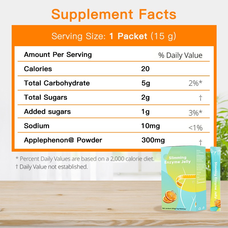 Fruity Flavor Supplement  Prebiotic Maintain Healthy Bowel Function Appetite Suppressant Detoxification Slimming Enzyme Jelly