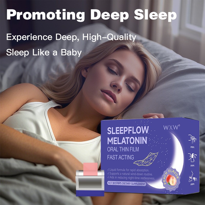 OEM Supplement Halal Deep Sleep Gummy Gaba Melatonin 60mg 10mg Sleep Melatonin Strips