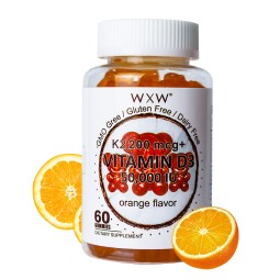 OEM ODM Customized WXW Vitamin D3 K2 Gummies Supports Healthy Bone Heart Calcium Absorption Immune Health