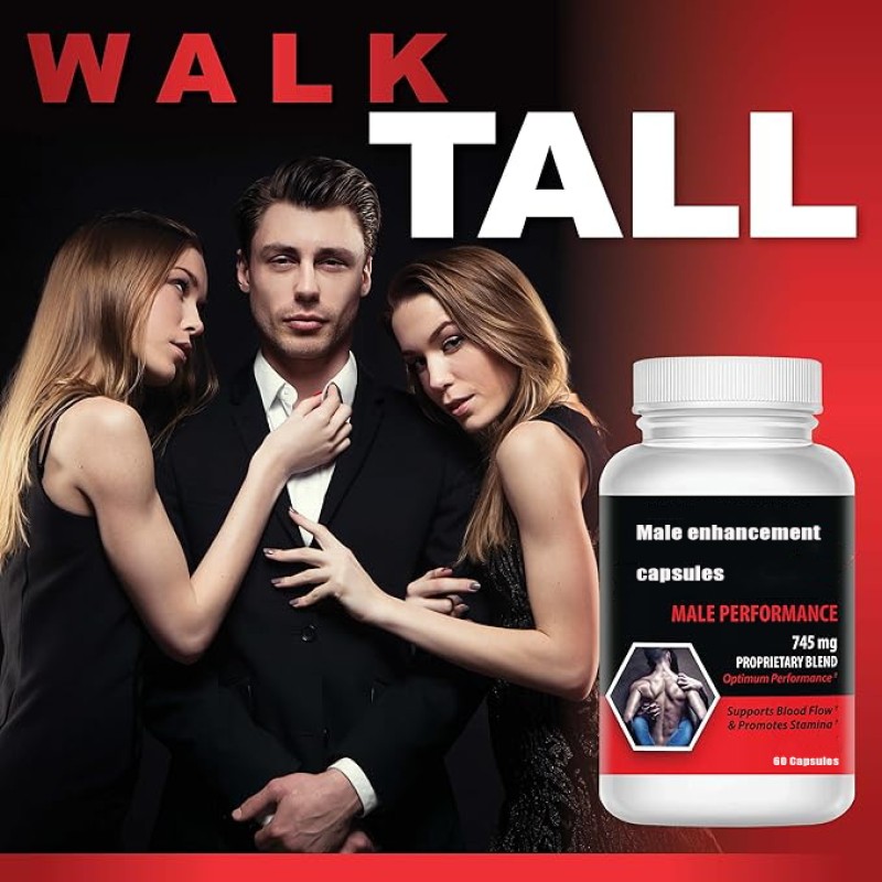 Male Enlarger Thicken Longer Bigger Growth Ashwagandha Root Enlargement 60 Capsules Male Enhancement Capsules for Men