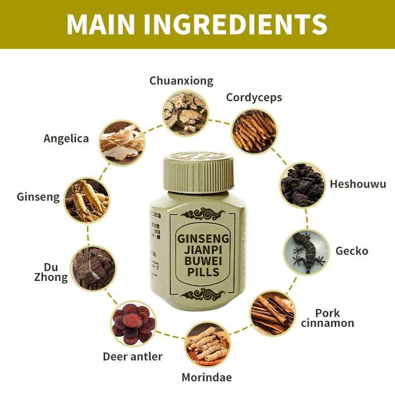 OEM Energy Supplement Private Label 100% Ginseng Capsules Red Kgc Korean Kianpi Pil 60 Capsules II Herbal Supplements