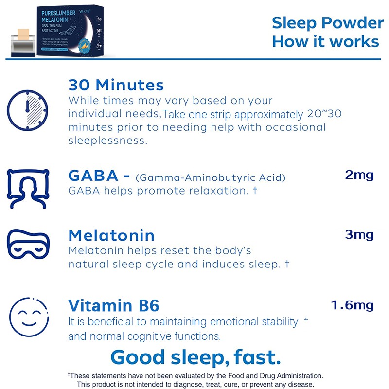 Private Label Deep Sleep Support Melatonin Strips Stress High Strength Sleeping GABA Magnesium Natural Pills Supplement