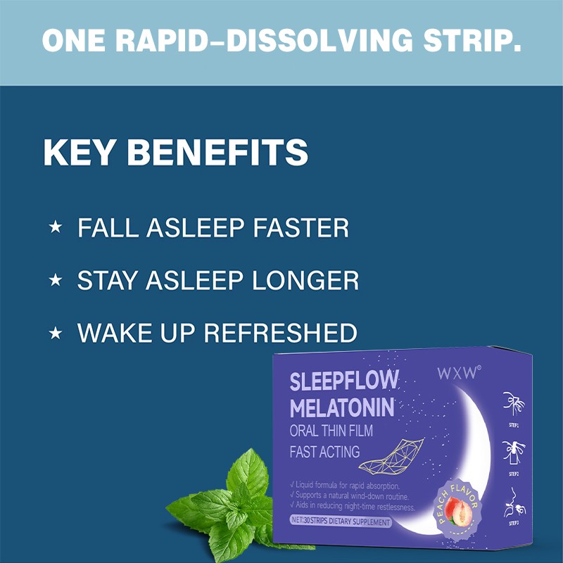 Deep Aid Melatonin Gummies Candy Vitamin B6 5HTP Sleep Strips Ashwagandha L-theanine 5-HTP Melatonin Strip