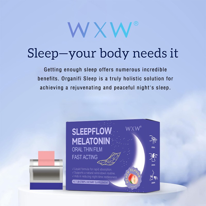 OEM Supplement Halal Deep Sleep Gummy Gaba Melatonin 60mg 10mg Sleep Melatonin Strips