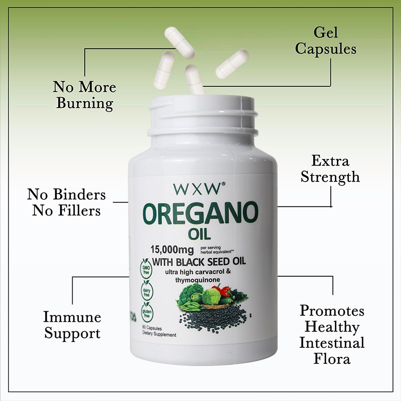 Ready to Ship Products Antioxidant Support Supplement Nature 100% Pure Oregano Oil Carvacrol Capsules