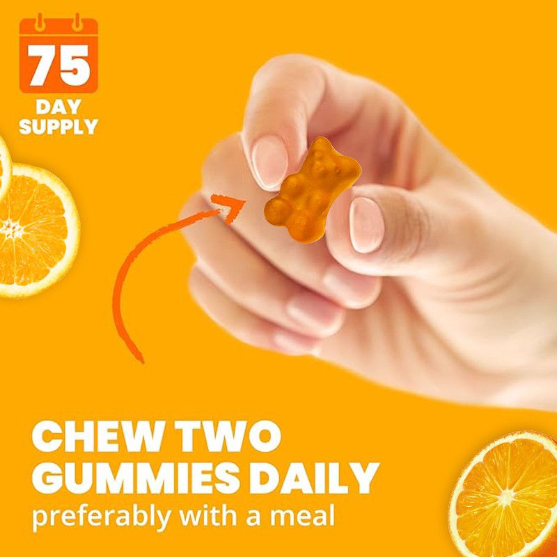 100% Pure Natural Dietary Supplement Bone Heart Calcium Absorption Immune Health Vegan Gummy Vitamin D3 Gummies