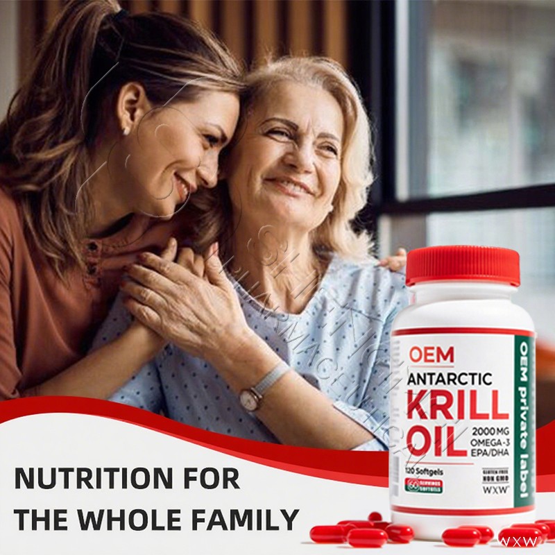 Hot Sales Brain Health Supplement Krill Oil Capsules Omega 3 Epa Dha Antarctic Krill Oil Softgel