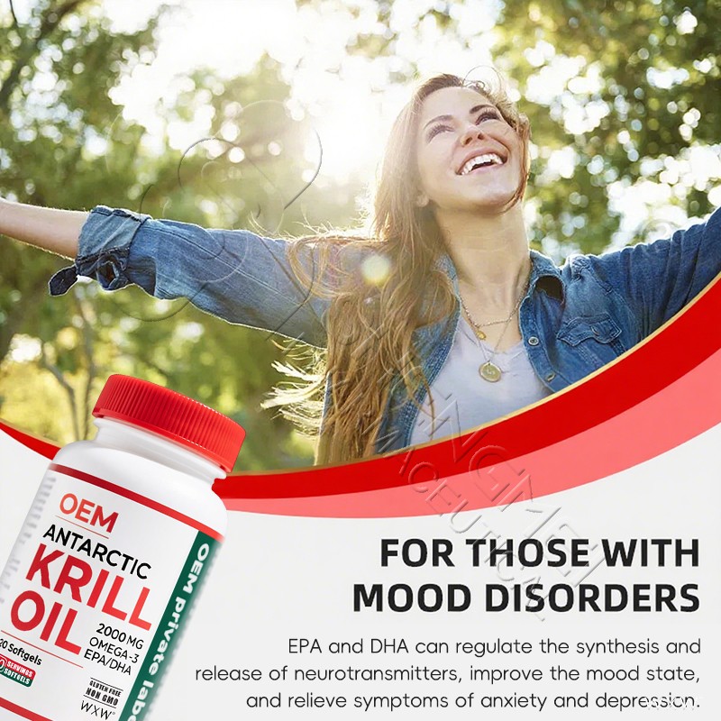 Hot Sales Brain Health Supplement Krill Oil Capsules Omega 3 Epa Dha Antarctic Krill Oil Softgel
