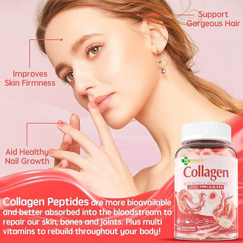 Natural Glutathiones Collagen Gummies Effects and Pure Vitamins Anti-Oxidant Effects Skin Whitening Gummies
