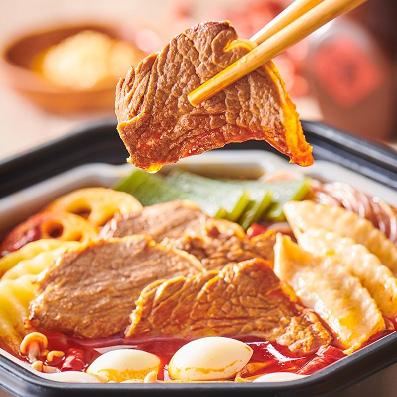405G Open a Small Stove Spicy Beef Self Heating Hot Pot Food Ready to Eat Heating Beef Hotpot Self-boiling Hotpot