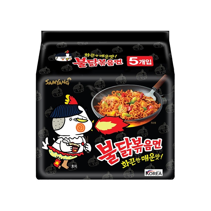 Korean Instant Noodle Food Hot Chicken Spicy Flavor Roasted
