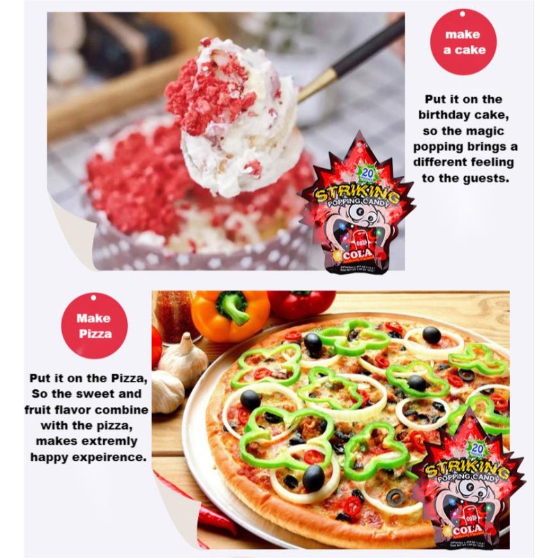 New Arrival Jumping apple Fruity Flavors Popping Candy Sweet Magic Candy Children Toy