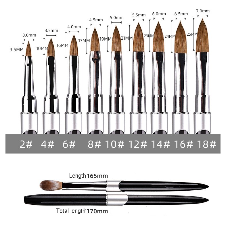 Acrylic Nail Brush Manufacturer - Professional Custom Logo Germany Crimped Kolinsky Hair