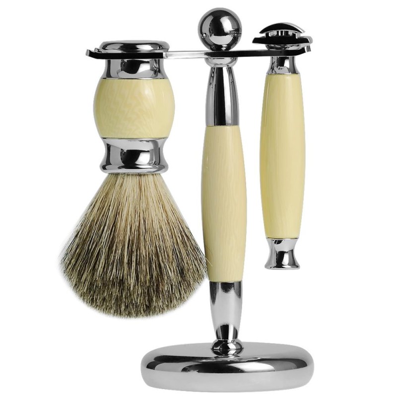 Shaving Brush Set Manufacturer - Wood Handle Badger Hair with Stand Holder