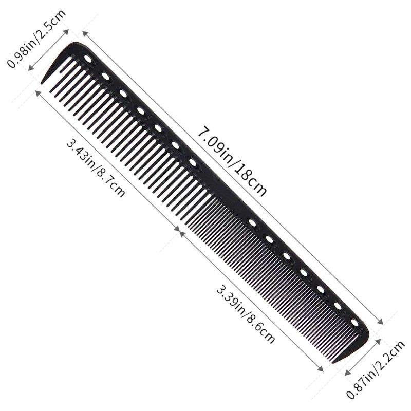 Hair Comb Manufacturer - Black Carbon Fine Cutting Heat Resistant 14 Holes