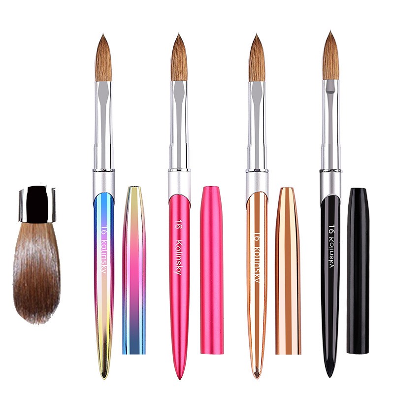 Acrylic Nail Brush Manufacturer - Professional Custom Logo Germany Crimped Kolinsky Hair