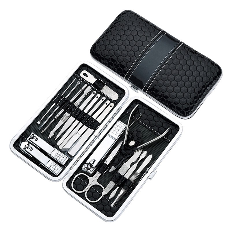 Manicure Set Manufacturer - 18pcs Travel Nail Clippers Grooming Hygiene Tool Kit