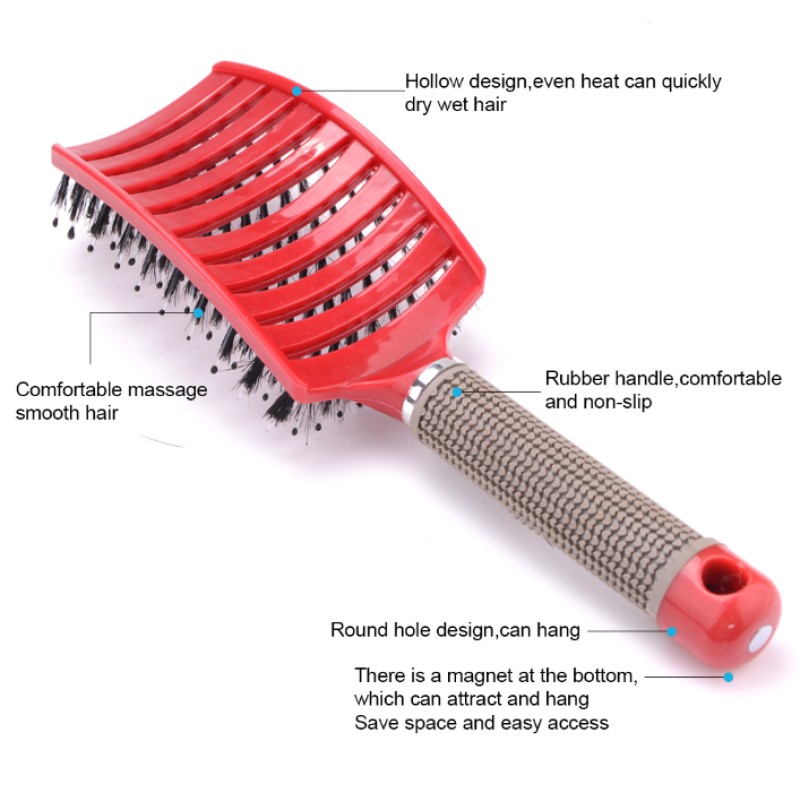 Hair Massage Comb Manufacturer - Custom Girls Scalp Bristle Nylon Wet Curly Detangle