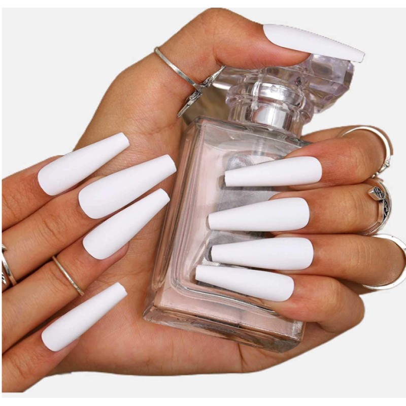 Press on Nails Manufacturer - Custom 24pcs Matte Super Long Coffin Ballet False Nails