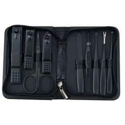 Manicure Set Manufacturer - Rimei 9 Pcs Black Stainless Steel Fingernail Clippers