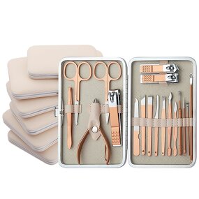 Nail Care Kit Manufacturer - 18 in 1 Professional Rose Gold Travel Case