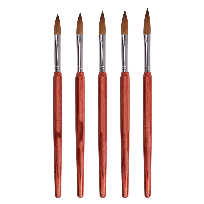 Acrylic Nail Brush Manufacturer - 1PC Redwood Handle 100% Kolinsky Sable Round