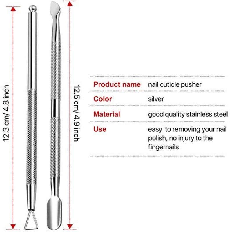 Cuticle Remover Set Manufacturer - 2pcs Stainless Steel Pusher Nail Art Tool