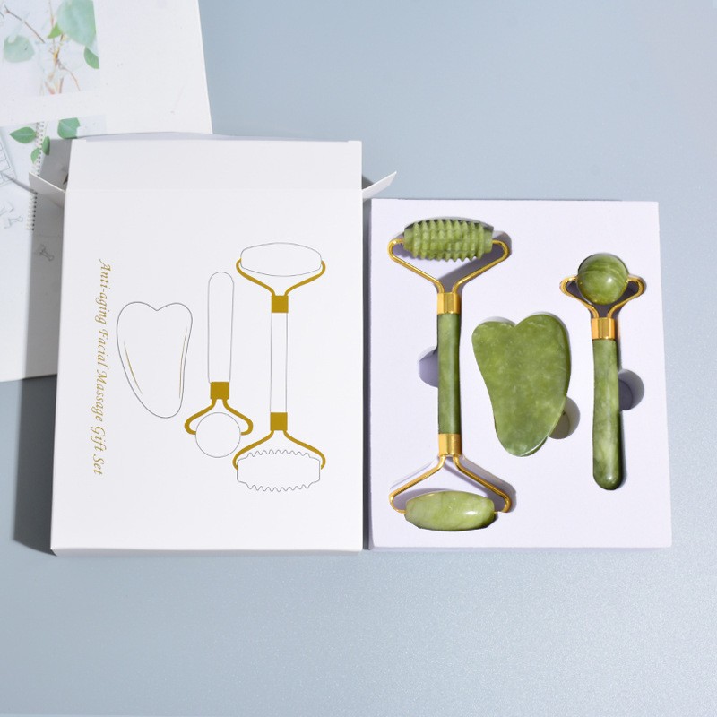 Jade Roller Manufacturer - New High End Gift Slimming Facial Massager Guasha Box