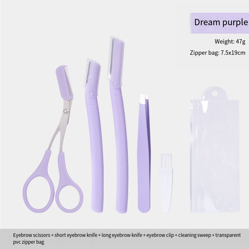 Eyebrow Razor Kit Manufacturer - 5 in 1 Unisex Facial Face Shaver Tweezers Scissors