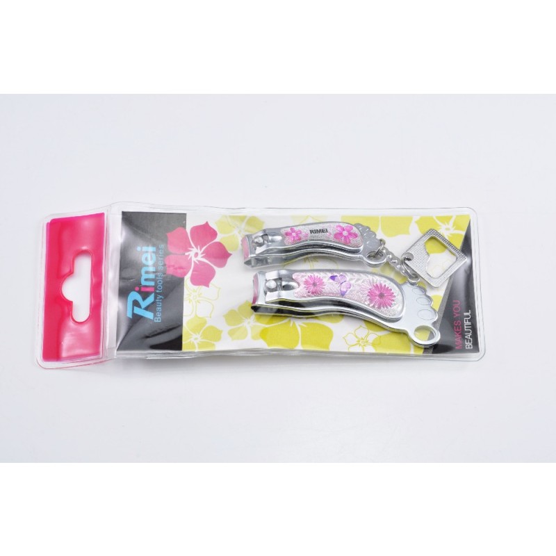 Nail Clipper Set Manufacturer - Cute Pink Foot Shape Finger Toe with Keychain